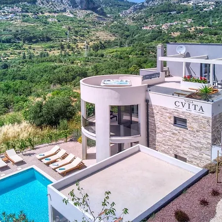 Cvita Is A Modern 5-bedroom With A Jacuzzi, A Gym And Finnish Sauna, A Heated Pool, And Amazing Views